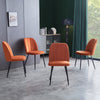 2/4/6 Velvet Suede Dining Chairs Upholstered seat with Metal Legs Kitchen Chairs