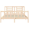 Gecheer Bed Frame with Headboard 160x200 Solid Wood Bed Frame O2T4