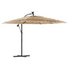 Garden Parasol with LEDs and Steel Brown 246x246x230 Z1O4