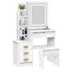 Dressing Table With Drawers Mirror Stool Set Makeup Desk Vanity Table Bedroom