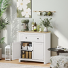 Sideboard Storage Cabinet with Adjustable Shelf Drawer White and Oak Brown HGFS