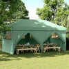 Foldable Party Tent - with 4 Sidewalls Green A7B8