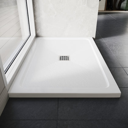 Anti-slip Texture Shower Tray Bathroom SMC Rectangle Enclosure Base Center Waste