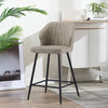 Set of 2 Bar Stools Faux Leather Back Upholstered Metal Legs Barstool Pub Chair