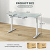 120 x 60 CM Whole-Piece Glass Standing Desk w/ USB Type-C Outlets White