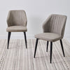 Pair of Modern Faux Leather Dining Chair Restaurant Dining Room Grey Chair New