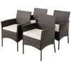 Patio Dining Chairs Set of 4 Garden Outdoor PE Wicker Chairs w/Removable Cushion