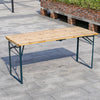 Folding Wooden Beer Table and Bench Trestle Outdoor Garden Bistro Desk Chair Set