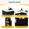 EXTENDABLE BAR KITCHEN ISLAND TABLE STORAGE CABINET SHELVES DINING ROOM BLACK