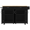 Rolling Kitchen Island W/Drop Leaf Countertop Storage Cabinet Trolley 4 Doors