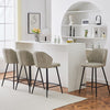 4X Beige PU Bar Stools Breakfast Pub Chair Footrest Kitchen Seat Height 66 cm