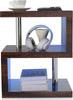 Side Table With 2 Tier Storage LED High Gloss Sofa End Coffee Table Living Room