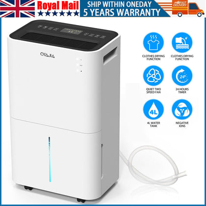 20L/Day Portable Dehumidifier with 24H Timer, Auto Defog, Laundry Drying,4L Awji