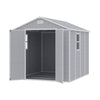Garden Shed Double Windows 8 x 8 ft Grey Outdoor Apex Patio Plastic Storage Grey