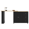 Kitchen Island Bar Table Storage Cabinet Reversible Mobile Serving Cart Black