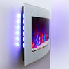 2024 TRUFLAME LED FLAMES 7 COLOUR WHITE GLASS CURVED WALL MOUNTED ELECTRIC FIRE