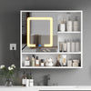 Bathroom Mirror Cabinet With LED Touch Switch Staorage Wall Mounted 2 Door