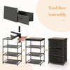 Bedroom Nightstand Fabric Storage Dresser Home Organizer Unit w/3 Drawers Black