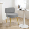 Modern Linen Padded Chair Dressing Table Seat Furniture with Golden Metal Legs