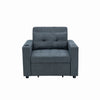 Linen/Faux Leather Sofa Bed Corner - Sofa Bed with Storage & Reversible Chaise