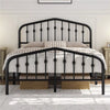 Metal Bed Frame with Arched Headboard and Footboard/Heavy Duty Slat Support