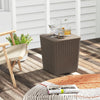 Outdoor Resin Storage Side Table 43L Patio Storage Box Small Outdoor Table