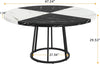 Round Dining Table for 4-6 people, 120cm Kitchen Table with Faux Marble Veneer