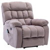Electric Power Lift Riser Recliner Chair Fabric Heat & Massage Armchair Beige