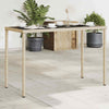 Gecheer Garden Table Dining Table Patio Bistro Tables with Glass Beige B4I7