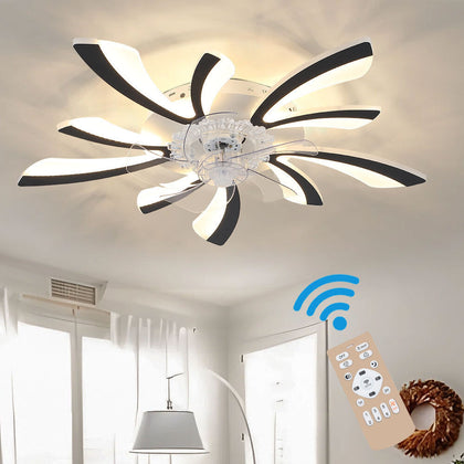 78cm 6 Speed V-Shape LED Ceiling Fan Light 3 Color Dimmable Fan Lamp w/Remote
