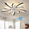 78cm 6 Speed V-Shape LED Ceiling Fan Light 3 Color Dimmable Fan Lamp w/Remote