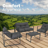Solterra Four Piece Garden Furniture Set 2 Armchairs, Sofa & Coffee Table