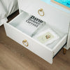 High Gloss Bedside Table RGB LED Bedside Cabinet 2 Drawers Nightstand USB Ports