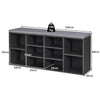 10-Cube Shoe Storage Bench Hallway Shoe Rack Cabinet Wooden Storage Organizer