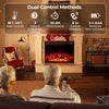 750W/1500W Fireplace Insert with Remote Control-Black