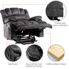 Fabric Velvet Power Recliner Armchair Electric Massage Sofa Reclining Chair Grey