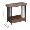 2-Tier Narrow Side Table for Living Room Sofa End Tables with Storage Slim