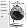 Hanging Egg Chair Rattan Outdoor Indoor Patio Garden Swing Chairs With Cushion