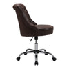 Vintage Distressed Brown Faux Leather Home Office Chair Swivel Adjustable Height