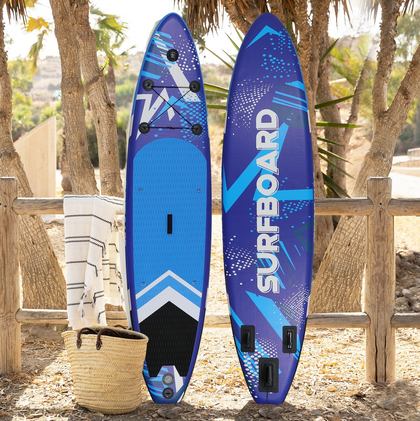 11FT Stand Up Paddle Board Inflatable SUP Surfboard Kayak Seat Complete Kit Blue