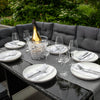 Rattan Corner Furniture Set Garden Black Sofa Stools Table Waterproof Cushions