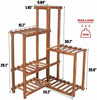Adjustable 6Tier Wood Plant Stand Retro Corner Shelf Indoor Plant Holder Display