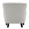 Button Wingback Chair Upholstered Linen Fabric Accent Studs Armchair Single Sofa