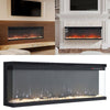 3D Panoramic 40" Modern Wall Electric Fire 3 Side Wall-Inset Fireplace LED Flame
