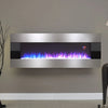 50" 60"Electric Wall Mounted Fireplace Toughened Glass Heater LED Flame W/Remote