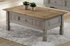 Corona Coffee Table Grey Wax 1 Drawer Solid Pine Living Room