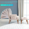 FABRIC ACCENT CHAIR WITH FOOTSTOOL ADJUSTABLE BACKREST LOUNGE RECLINER ARMCHAIR