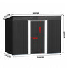 8.5x4ft Anthracite Metal Garden Shed Storage Pent Roof Small Shed Acrylic Window