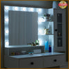 Dressing Table with LED Mirror Modern Makeup Desk Vanity Table + Glass Cabinet