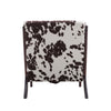 Cow Print Accent Chair Modern Armchair with Walnut Solid Wooden Frame & Armrest